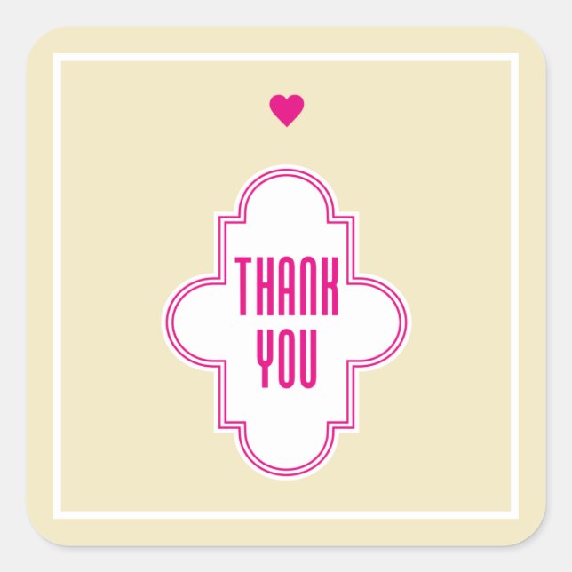 Tack Fyrkantigt Klistermärke (Framsida)
