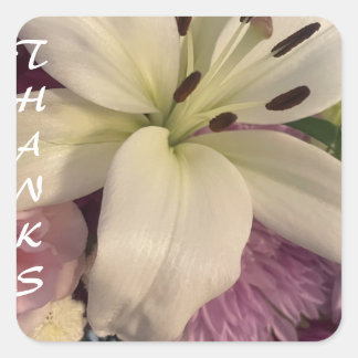 Tack Fyrkantigt Klistermärke