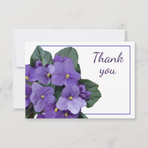 Tack Garden Flowers African Violet Blommigt Art Kort