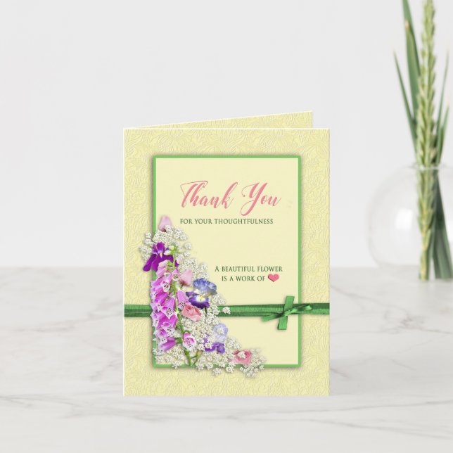 Tack - Garden Flowers - Anteckningskort (Framsida)