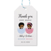 Tack-gåvaetikett för svart könsbestämningsfest