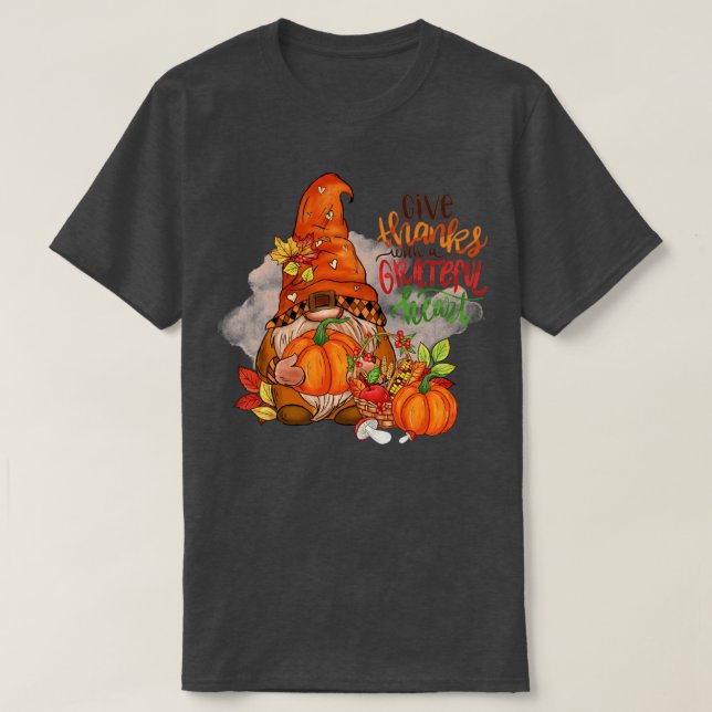 Tack ge med tacksamhet thanksgiving pu t shirt (Design framsida)