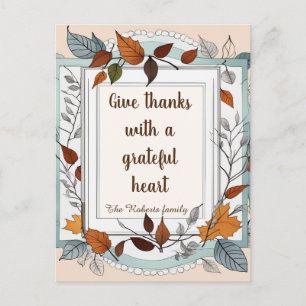 Tack, ge. Personlig, Thanksgiving Helg Vykort