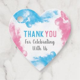 Tack Gender Reveal Blue and Rosa Smoke Bomb Gåvor Etiketter