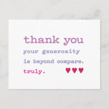 Tack. Generositet bortom jämförelse. Verkligen.