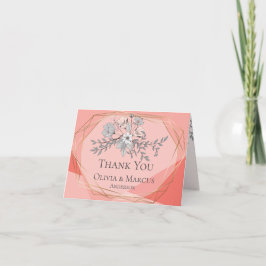 Tack | Geometrisk korall blomsterram i guld