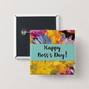 Tack Gerbera-Daisy på chef-dagen Knapp