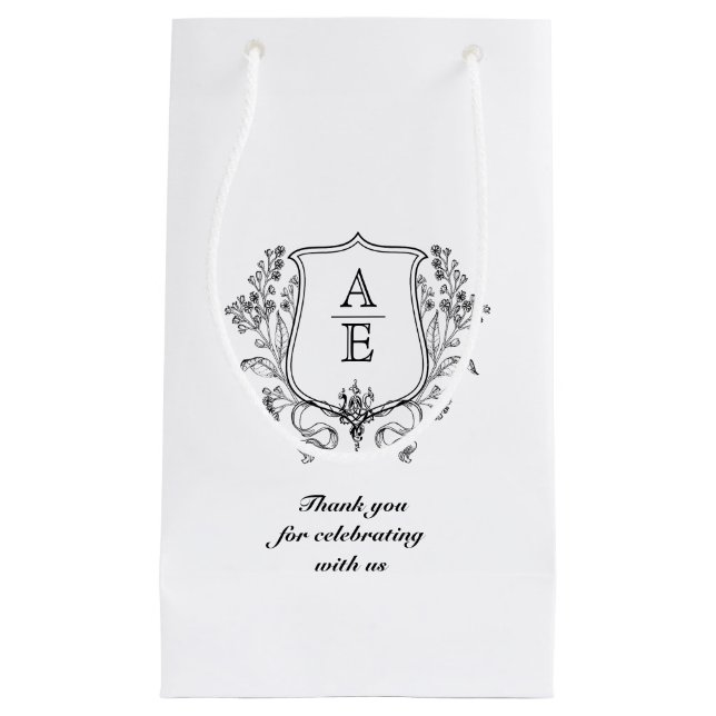 Tack Gift Bags Anpassningsbar Monogram Bröllop Bag (Framsidan)