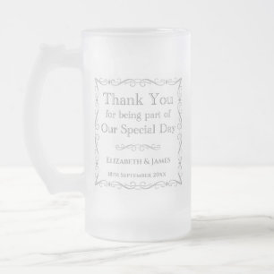 Tack Gift for Bröllop Guests Frostat Ölglas