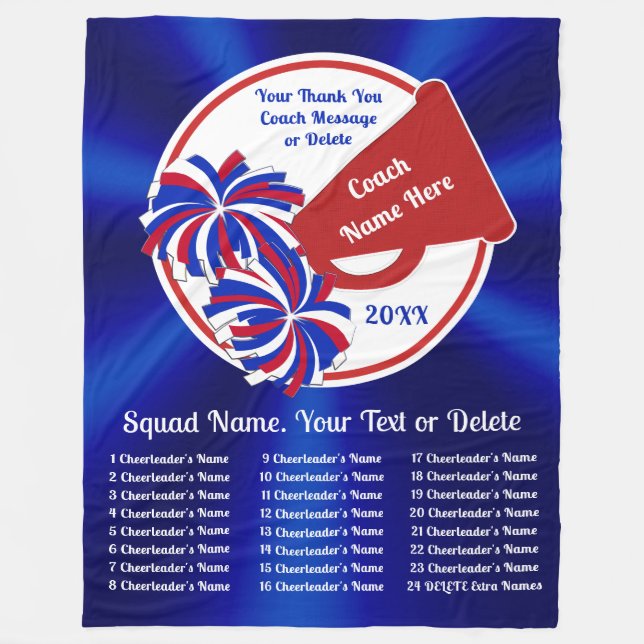 Tack Gift for Cheer Coach, Red White och Blue Fleecefilt (Framsidan)