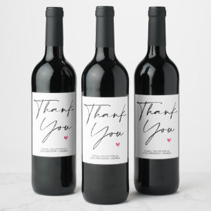 Tack Gift for Family and Friends Vinflaska Etikett