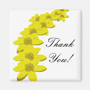 tack Gift - Magnet - Gula blommor