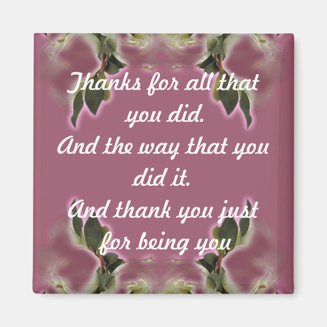 Tack Gift - Magnet - Vintage Dusty Ro (Framsidan)