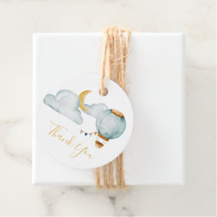 Tack Gift Märkre Baby Shower Soft Blue Gåvor Etiketter
