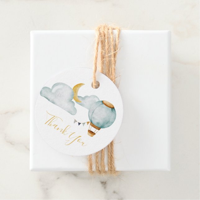 Tack Gift Märkre Baby Shower Soft Blue Gåvor Etiketter (På plats)