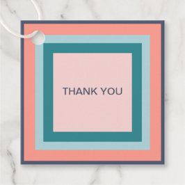 Tack Gift Märkre, Beachy Färg palette Squares Gåvor Etiketter