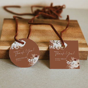 Tack Gift Märkres Terracotta Boho Gåvor Etiketter