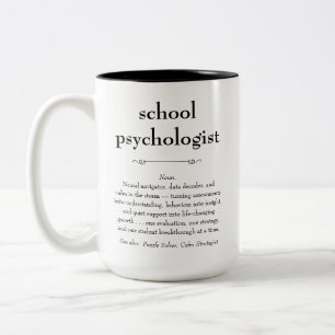 Tack Gift med definition av skolpsykolog Två-Tonad Mugg