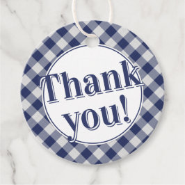 Tack: Gingham Checks Mönster Navy Blue/White Gåvor Etiketter