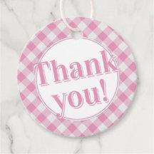 Tack: Gingham Checks Mönster - Rosa/White