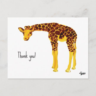 Tack Giraffe Card Vykort