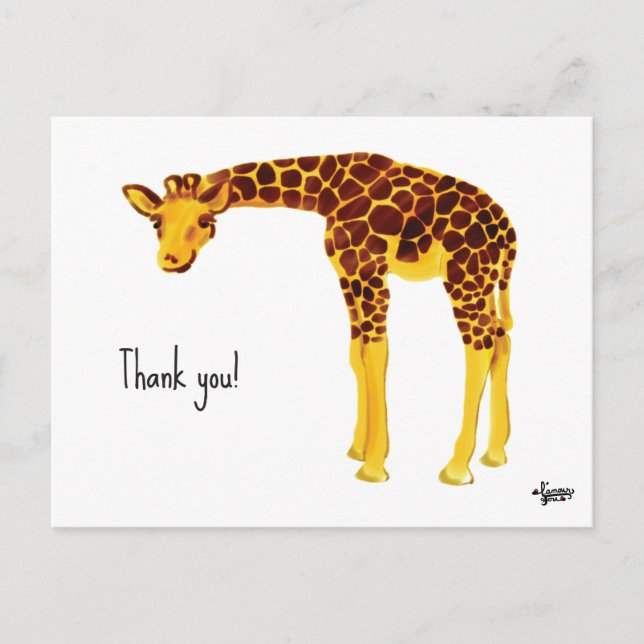 Tack Giraffe Card Vykort (Framsida)