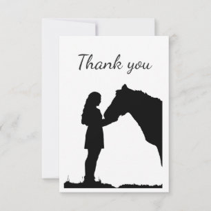 Tack Girl with Horse Equestrian Farm Animal Kort