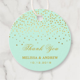 Tack | Glamora Guld Sparkles - Mint Bröllop Gåvor Etiketter