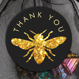 tack glitterbin logotyp runt klistermärke