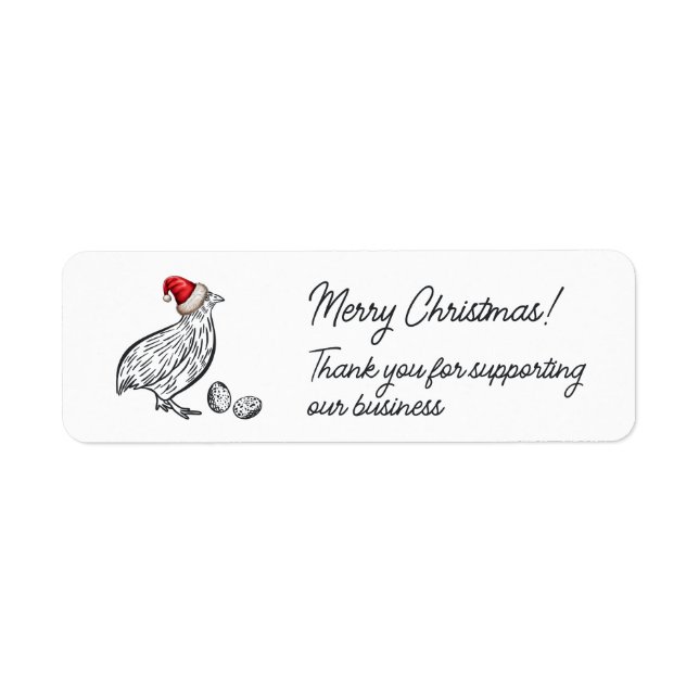 Tack | GOD JUL | Quail Egg Carton Returadress Etikett (Framsidan)