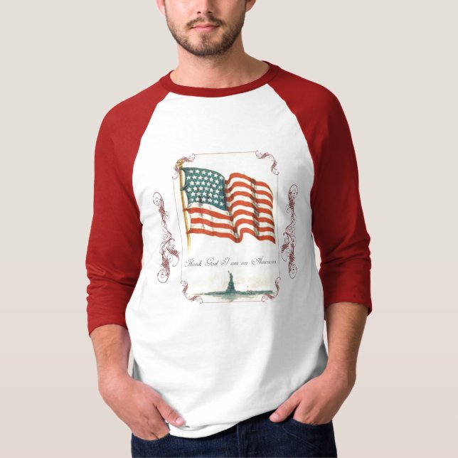 Tack gode Gud att jag är en amerikansk Manar Shirt T (Framsida)