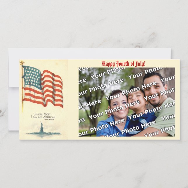 Tack gode Gud att jag är ett amerikanskt fotokort (Framsida)