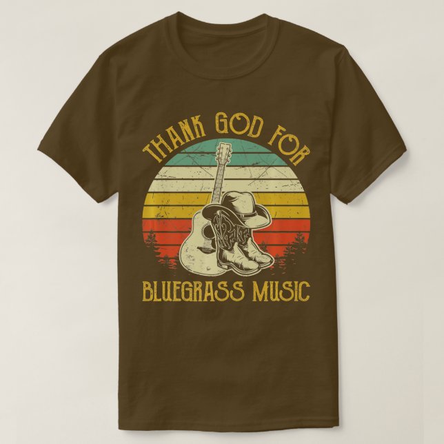 Tack gode gud för Bluegrass Music Land Southern We T Shirt (Design framsida)