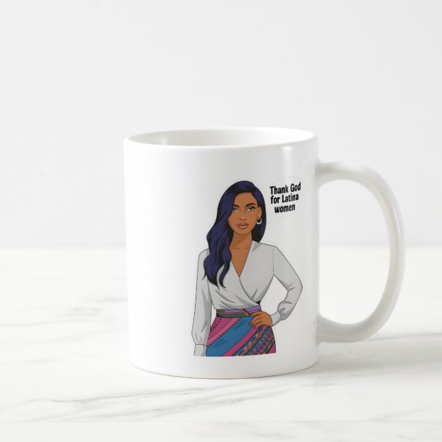 Tack gode Gud för Latina Women Sticker Kaffemugg (Höger)