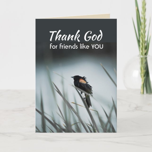 Tack gode Gud för vännerna som du Black Bird Natur (Framsida)