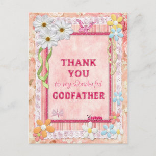 Tack Godfather, blomsterkort Vykort