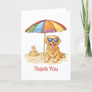 Tack Golden Retriever Beach Hund Kort