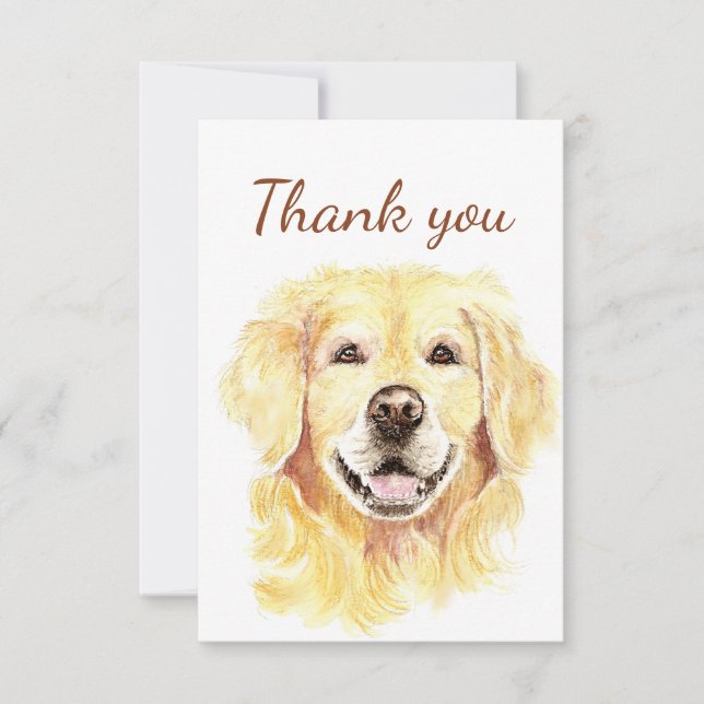 Tack Golden Retriever Hund Djuren Blank Inside (Framsida)