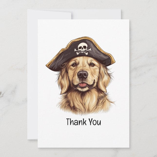 Tack Golden Retriever Hund Skull Kort (Framsida)