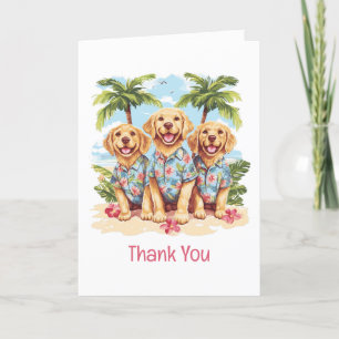 Tack Golden Retriever Hundar Hawaiian Shirts Kort