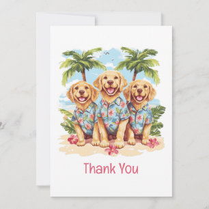 Tack Golden Retriever Hundar Hawaiian Shirts Kort