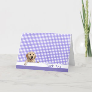 Tack Golden Retriever på Gingham Kort