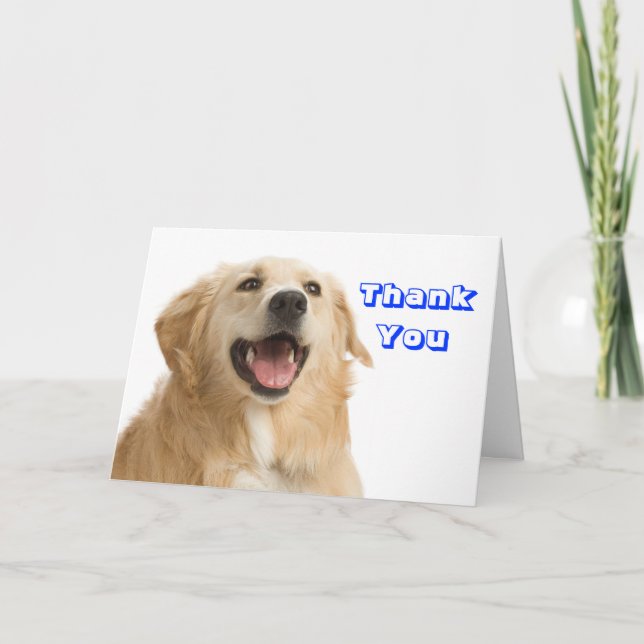 Tack Golden Retriever Puppy Hund Greeting Card (Framsida)