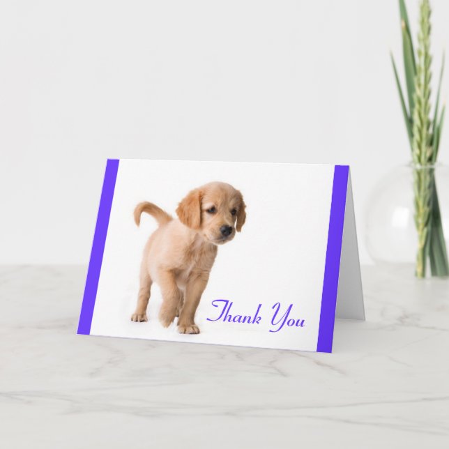Tack Golden Retriever Puppy Hund Greeting Card Kort (Framsida)