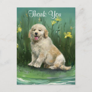 Tack Golden Retriever Puppy-vykort Vykort