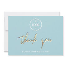 Tack Golden Script Business Logotyp Aqua