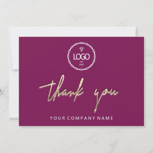Tack Golden Script Logotyp Script Berry Marsala Inbjudningar