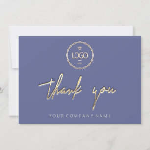 Tack Golden Script Logotyp Script Smoky Blue Inbjudningar