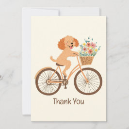 Tack Goldendoodle Hund Biking Vår blommor Kort
