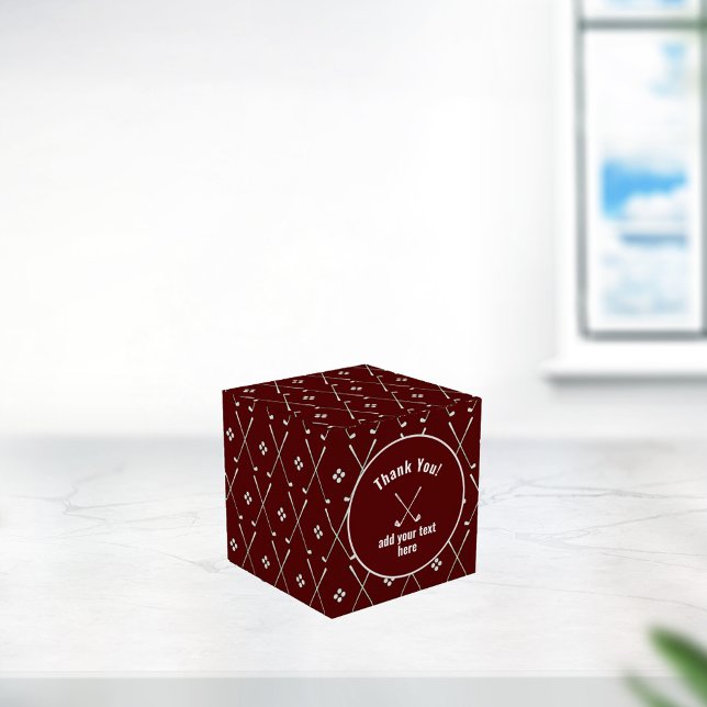 Tack Golf Klubb Mönster Vin Färg Presentaskar (Skapare uppladdad)